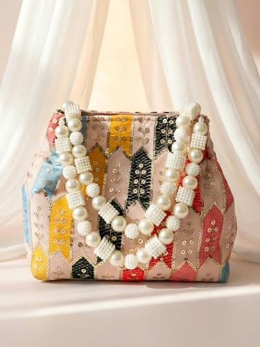 Image of Adiva Potli Handbags For Women | Potli Bags For Ladies For Wedding | Potli Bags For Women | Wedding Bags For Woman | Batwa Potlis Hand Bag | Designer Potli Bag For Ladies For Marriage