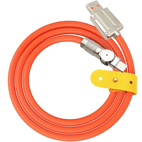 CTRICALVER USB C Cable, Câble de Charge Rapide Rotatif à 180 °, Câble Type C, Câble de Charge Ultra Rapide en Silicone liquide 60 W, avec Transfert de Données (pour interface Type- C, orange)