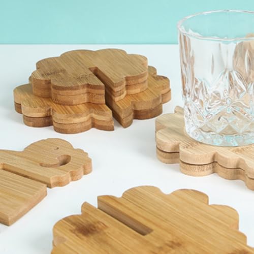 Plateau en bois sculpté avec dessous de verre cochon 3D haute finition