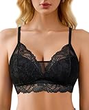 Avidlove Lace Bra No Underwire Sexy Bralettes Racerback Balconette Everyday Bras Soft (Black,XXL)
