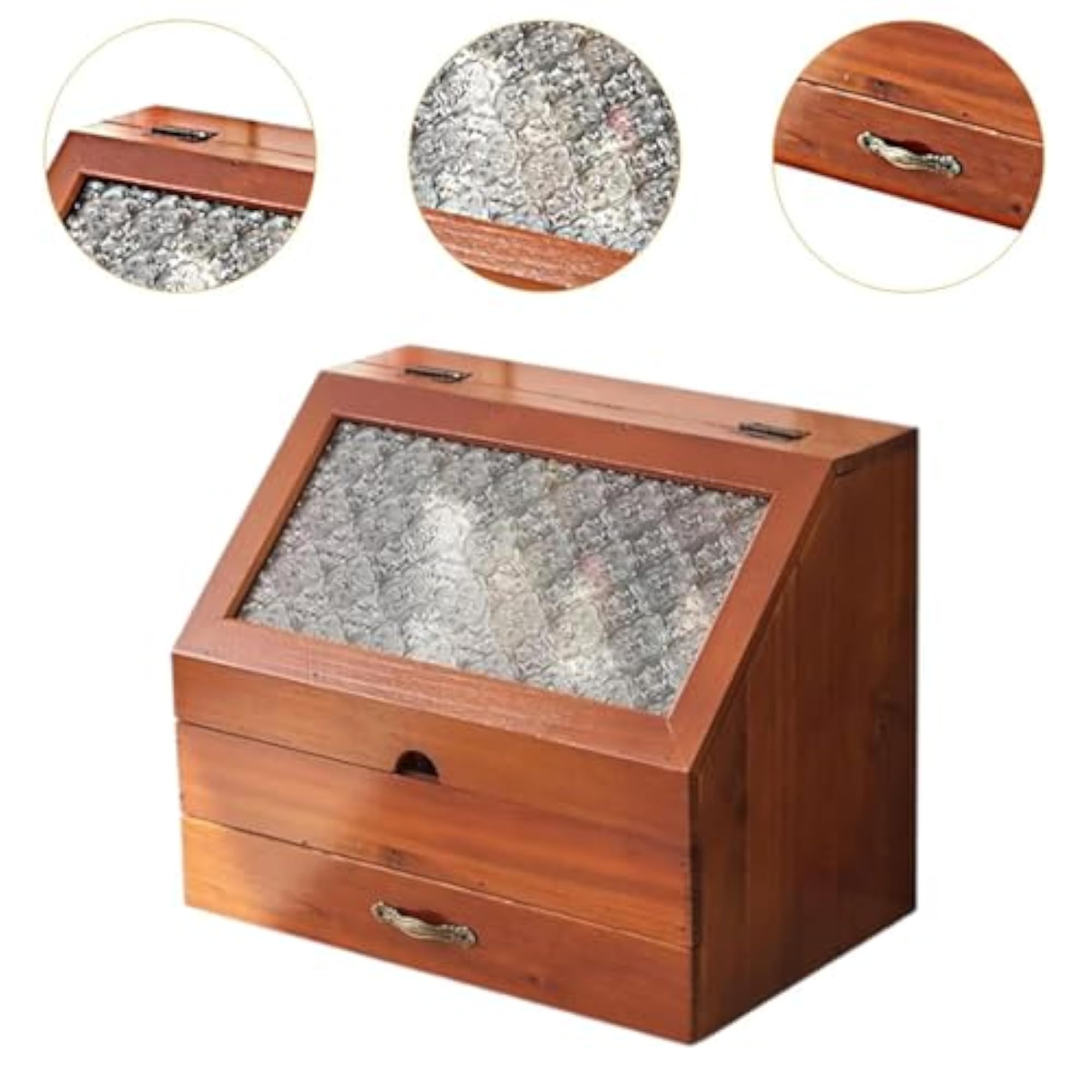 Wooden Makeup Organizer for Vanity Tabletop