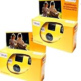 2 x 27 fotos e ISO 400 Photo Port Topshot - Cámara desechable (2 unidades, 1 A), color amarillo