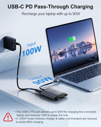 USB C to Dual HDMI Adapter, Dual 4K@60Hz Monitors Adapter for Laptop - image 6