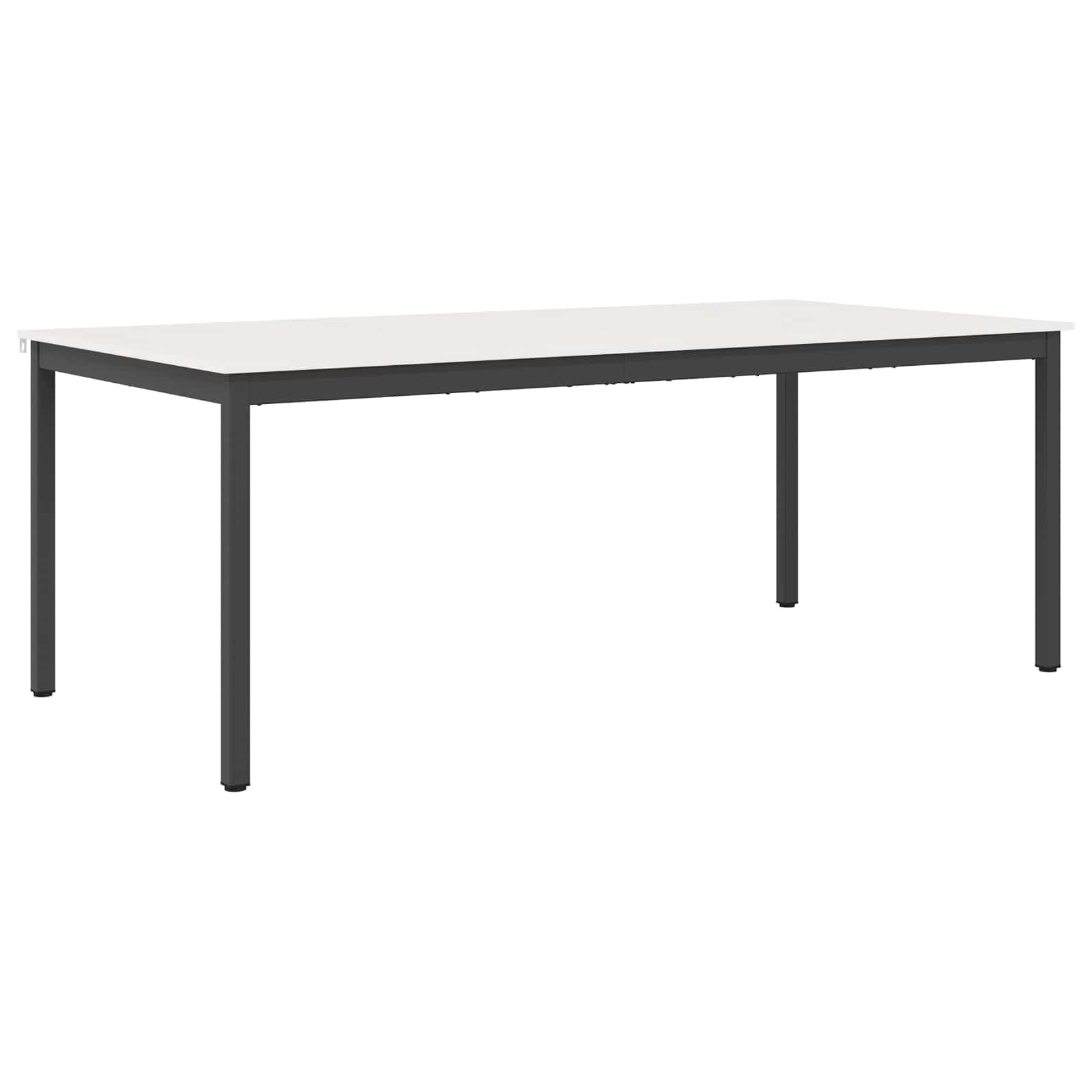 Table à manger blanche en pin massif 200x100 cm moderne de cuisine stable