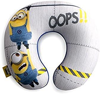 Despicable Me Minion Heys OOPS Super-Soft Round Shaped Plush Neck Pillow Kids Comfortable Travel Pillow
