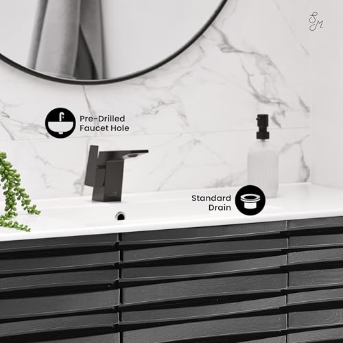 Image of Swiss Madison Cascade 48 inch Bathroom Vanity in Black
