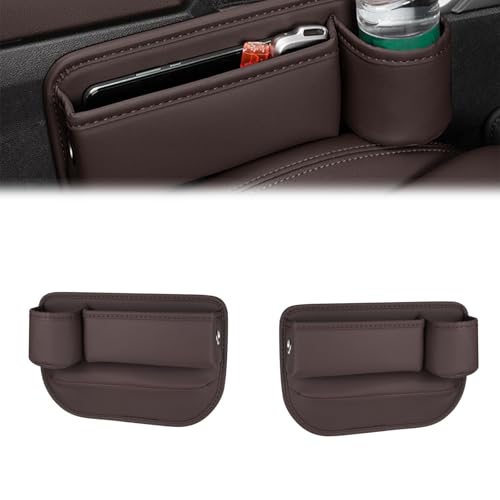 隙間クッション 日産ノート3代目 E13型 に適用 車 収納ボッ クス 車 収納ポケット 上質なレザーを 便利グッズ 車内 大容量 小物入れ ドリンクホルダー付き 隙間ポケット 現金 カード 鍵 リモコンの収納 携帯電話 カーシート隙間収納ボックス カー用