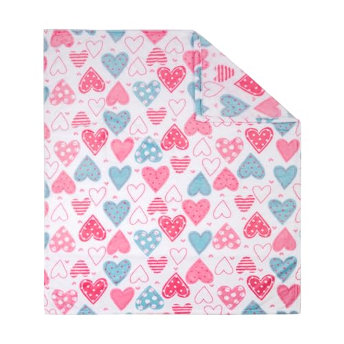 Image of Flannel Toddler Blanket - Soft 50 inchx40 inch Kids Throw for Boys & Girls - Cozy Heartbeat Design Blanket for Toddlers & Children