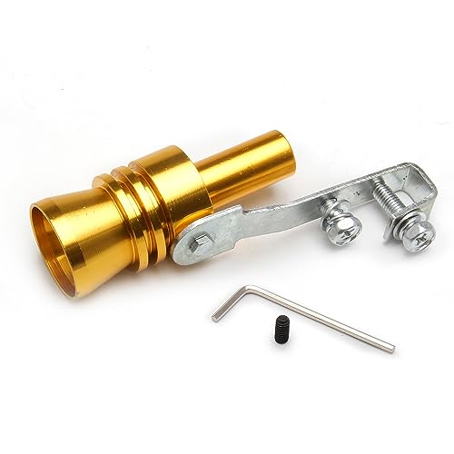 Exhaust Pipe Oversized Roar Maker Cars and Motorcycles, Aluminum Alloy Universal Turbo Sound Exhaust Muffler Pipe Whistle Car Roar Maker (Gold, XL)