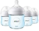 Philips Avent Natural Baby Bottle, Blue, 4oz, 4pk, SCF010/49