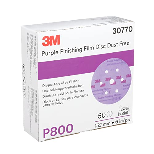 Image of 3M 30770 Hookit Purple 6 inch P800 Grit Dust-Free Finishing Film Disc