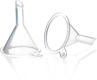 Generic 2 Pack Mini Clear Plastic Funnel for Bottling Cosmetics, Liquids, and Oil Filling - Small Funnel for Easy Transfer of Essential Oils and Perfumes