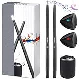 2024 Air Drum Kit Suit, Kit De Batería Eléctrica con Baquetas X 2, Sensor De Pie X 2, Altavoz Bluetooth X 1, Bluetooth USB Midi, Batería Electrónica para Adultos, Niños