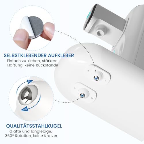 TRVL FIELDER Selbstklebende Mini-Rollen, Kugelrollen für Küchengeräte, 360° schwenkbare Universalrad-Rollen, klebende Rolle für DIY, Mülleimer, Aufbewahrungsbox, Kleingeräte (8, weiß)