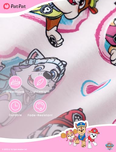 Paw Patrol Family Matching Baby Girls Button Pajamas Short Sleeve Graphic Outfit Kids Soft Casual Clothes for Birthday Party Gift Color Block 2 Years — view 5