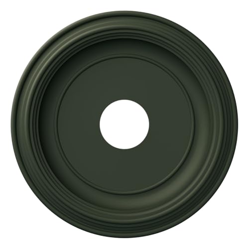 Ekena Millwork 16"OD x 3 1/2"ID x 1 3/8"P Traditional Thermoformed PVC Ceiling Medallion (Fits Canopies up to 9 1/2"), UltraCover Satin Hunt Club Green