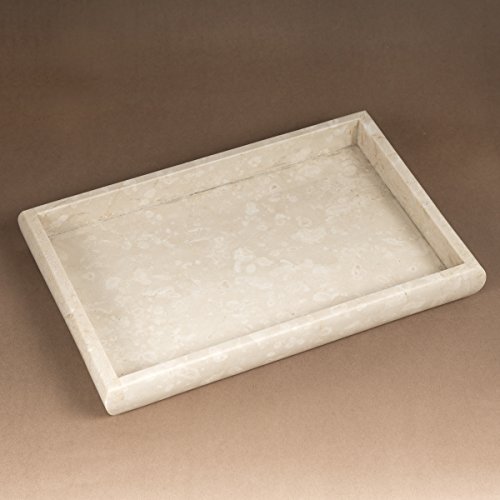 Creative Home Deluxe Genuine Champagne Marble Stone 9-1/4" L x 5-1/4" W Guest Towel, Vanity Tray, Organize Tray