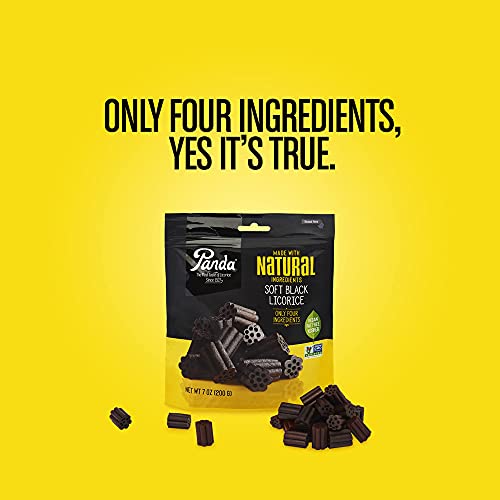 Panda ® | Natural Soft Original Licorice | Pure Panda Black Licorice Candy Made with Only Four Natural Ingredients | Non-GMO Project verified | Vegan & Fat Free | 200 G - 7 OZ x 8 – Resealable Bags Pack - Thumbnail 4