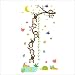 MLM Monkey Grasp the Moon Fishes Height Scale Measure Growth Chart Wall Stickers For Kids Baby Nursery Bedroom Home Decor Decal Art