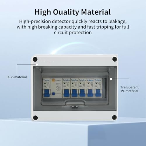 4 Way Consumer unit Circuit Breaker, Garage unit with Assembly Tool, 63A 30mA RCD 4MCB 2x6A+10A+20A+32A, IP65 Anti-Leakage Fuse Box for Garages Caravans Workshops - Image 3