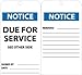 NMC RPT107, Tag"Notice Due for Service" (12 Packs of 25 pcs)