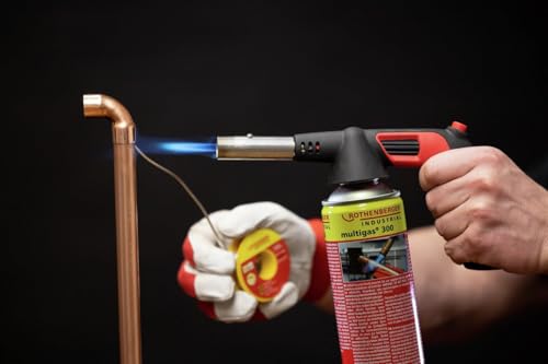 ROTHENBERGER Industrial RS 300 nasadka palnika (pojedyncza) | zapłon piezoelektryczny | obrót o 180-360 °C/praca nad głowicą | palnik lutowniczy | palnik gazowy do kartusza gazowego Multigas