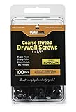 Qualihome #6 Coarse Thread Sharp Point Drywall Screw with Phillips Drive #2 Bugle Head, 1 Lb / Pound, Black, Ideal Screw For Drywall Sheetrock, Wood and More, 3/4 Inch, 400 Pack