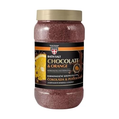 Palacio Sels de bain énergisants et harmonisants au chocolat et à l'orange – Sans huile minérale, parabènes ni silicone – 1,2 kg