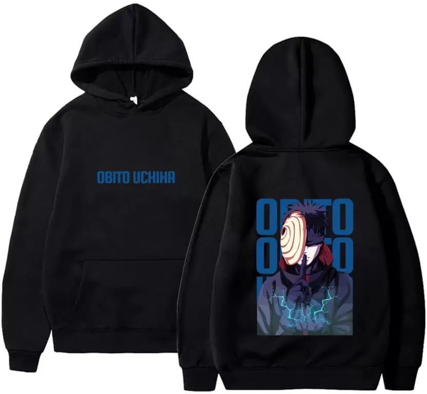 brief chickade Men's and Women Black Uchiha Obito Graphic Printed Hood Obito Uchiha Mask Anime Unisex Hoodie-picture-11