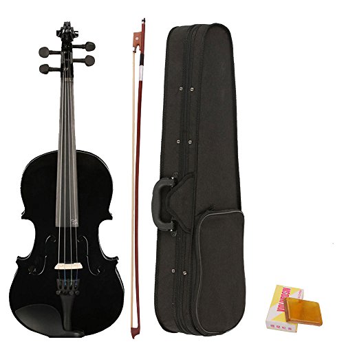 Teekland 4/4 Size Acoustic Violin For Beginner With Fiddle Case/Bow/Rosin (Black) #TOP1