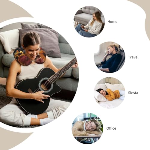Almohada de viaje de espuma viscoelástica negra ergonómica miniatura 7