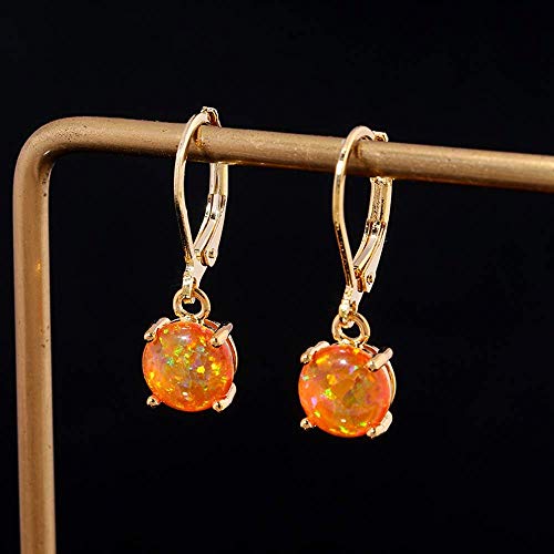 Cinily Gold Plated Dangle Earrings For Women Ladies Leverback Yellow Opal Drop Earrings For Girls #TOP4