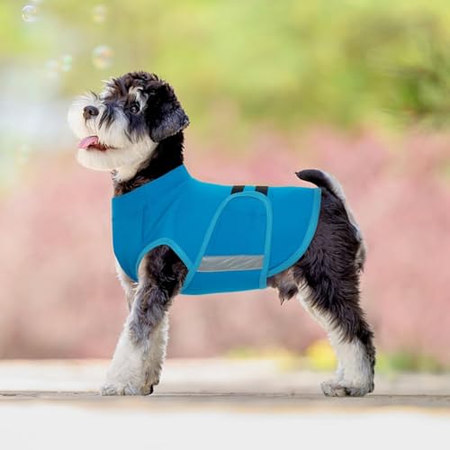 Image of MIGOHI Dog Anxiety Relief Coat,Comfort Anxiety Vest for Dogs,Adjustable Dog Anxiety Calming Wrap for Fireworks,Travel,Separation,Anxiety Jacket for Small Dogs,S,Blue