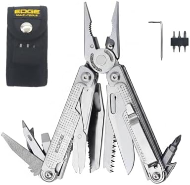 EDGE Multi-Tool Pliers, 14-in-1 Stainless Steel Multitool with Kn...