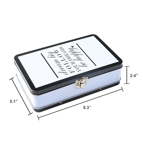 Image of DAHO Metal Storage Box with Hinge for Office, School, Home, Makeup, Arts & Crafts and Accessories (Follow Your Heart)