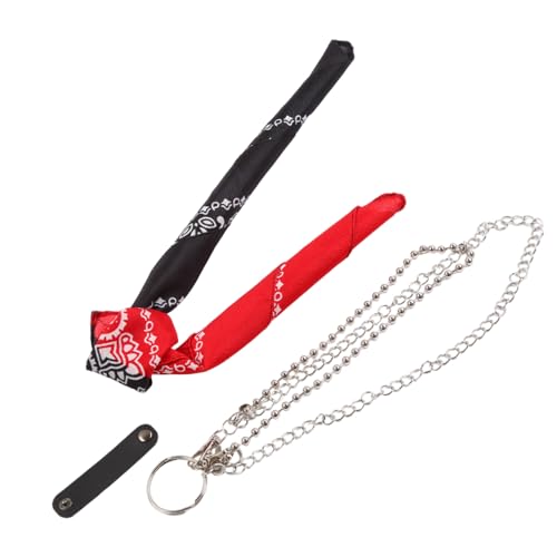 Hiphop Kerchief Pants Chain Flower Bandanas Wallet Chain Ribbon Bikers Headscarf Metal Keychain Bag Pants Jewelry2