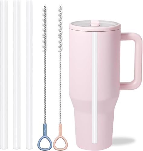 WK IEASON Reusable Straws Plastic Straws for HydroJug Traveler 40oz, 3PCS Replacement Straws for HydroJug Straw Replacement 40 oz with 2PCS Straw Cleaner Brushes As HydroJug Accessories