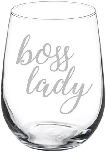 MIP Wine Glass Goblet Boss Lady (17 oz Stemless)
