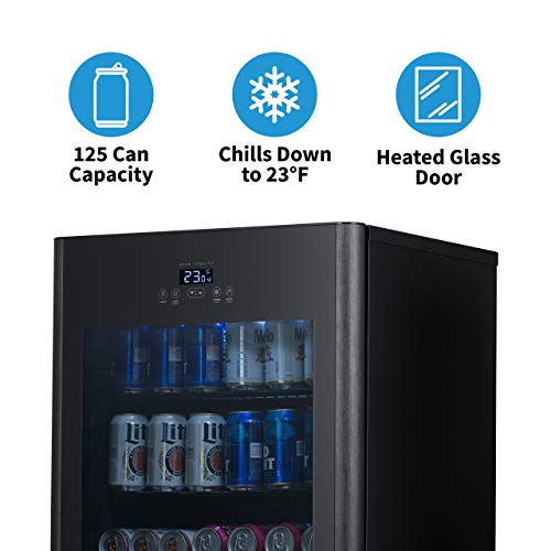 Newair NBF125BK00 125 Can Beer Froster, Mini Fridge, Small Drink Dispenser Machine, Freestanding Beer Freezer, Refrigerator And Cooler In Black thumb #1