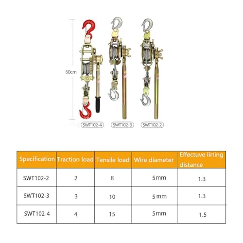 Cabrestante manual portátil y tensor de cable resistente para construcción 3
