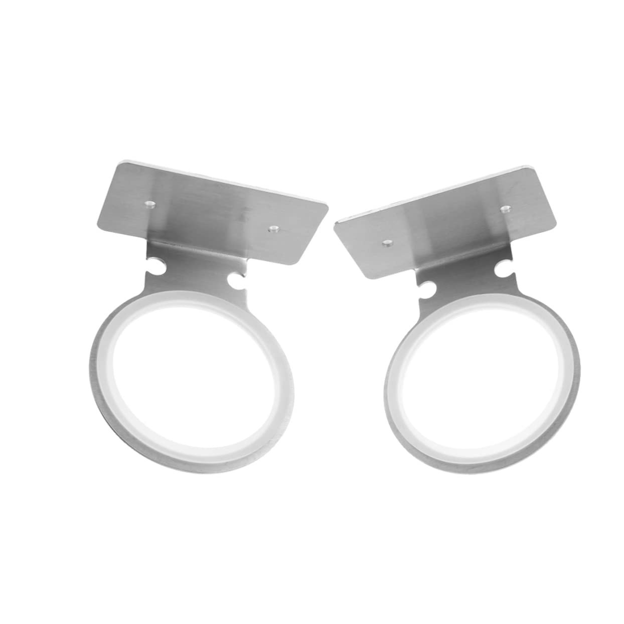 HEMOTON 2pezzi Porta Asciugacapelli Da Parete in Acciaio Inox Per Sala Trucco Bagno Argento Resistente Leggero Antiruggine Facile Installazione
