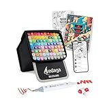 イラストマーカー 80色 マーカーペン セット カラーペン 無料APP付きです 大人 子供 漫画家向けのアルコールマーカー画材 Aedaga シリーズ