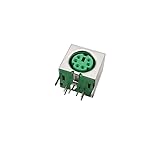 PS2-Buchse, 6-polig, Lila/Grün, for PS2, 6-polige Tastatur-/Mausbuchse, Leiterplattenmontage, Lötanschluss(Green,2Pcs)