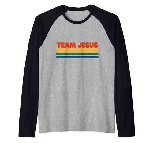 Equipo Jesús estilo retro cristiano Camiseta Manga Raglan