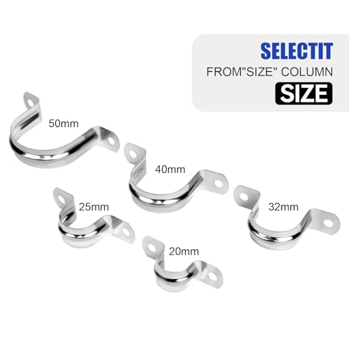 Image of 30Pcs 1 /2 Inch Stainless Steel Conduit Clamps, 2 Hole Strap U Bracket Rigid Pipe Strap, Tension Clips U-tube Clamp for Pipe Fixing on Various Surfaces