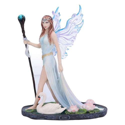 Image of Nemesis Now Aine The Faery Queen of Summer 23cm, Resin, Pale Blue/Purple, Elegant Fairy Walking on Water Figurine, Fantasy Giftware, Cast in the Finest Resin, Expertly Hand-Painted
