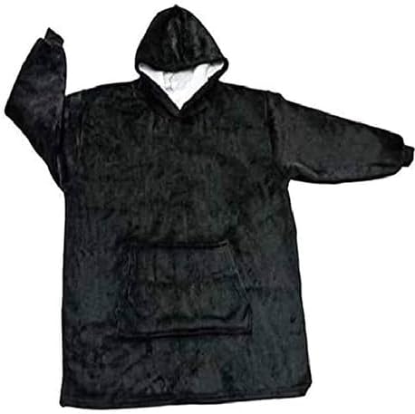 One Size Fits All Ultra Plush Blanket Hoodie - Black