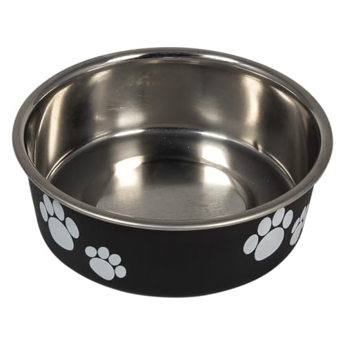 JACK AND VANILLA, Ciotola in Acciaio Inossidabile Nero Antiscivolo 2000 ml Ø23 cm, Design Elegante per Animali Domestici, Facile da Pulire e Ideale per Grandi Dimensioni, Modello Bon Appetit