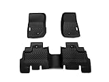 TruShield Precision Molded Front and Rear Floor Liners; Black Compatible with 07-13 Jeep Wrangler JK 4-Door