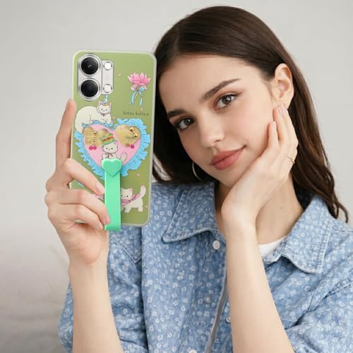 Image of Jkobi Back Cover Case for Vivo Y11 | Vivo Y21 5G (3D Cute Heart Strap Holder | Camera Protection | Designer Girls Print)